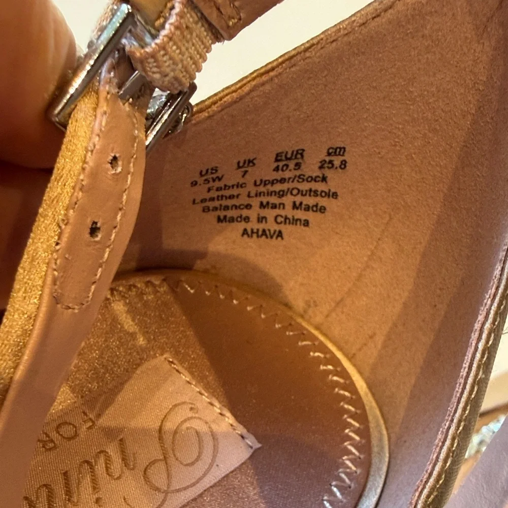 Pnina Tornai for Naturalizer Ahava Crystal-Embellished Tan Heels, Size 9.5W